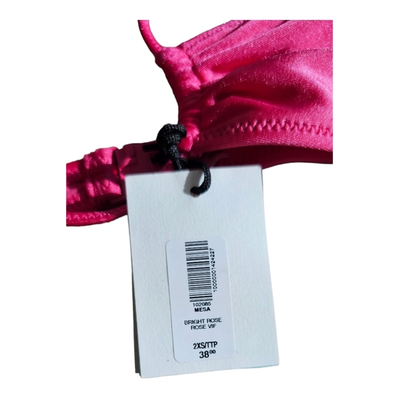 Aritzia TNA Swim Mesa String Halter Bikini Top, Bright Rose Pink, NWT XXS - Picture 3 of 9